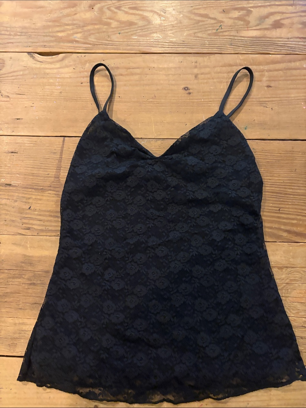 Brandy Melville Black Floral Lace Cami
